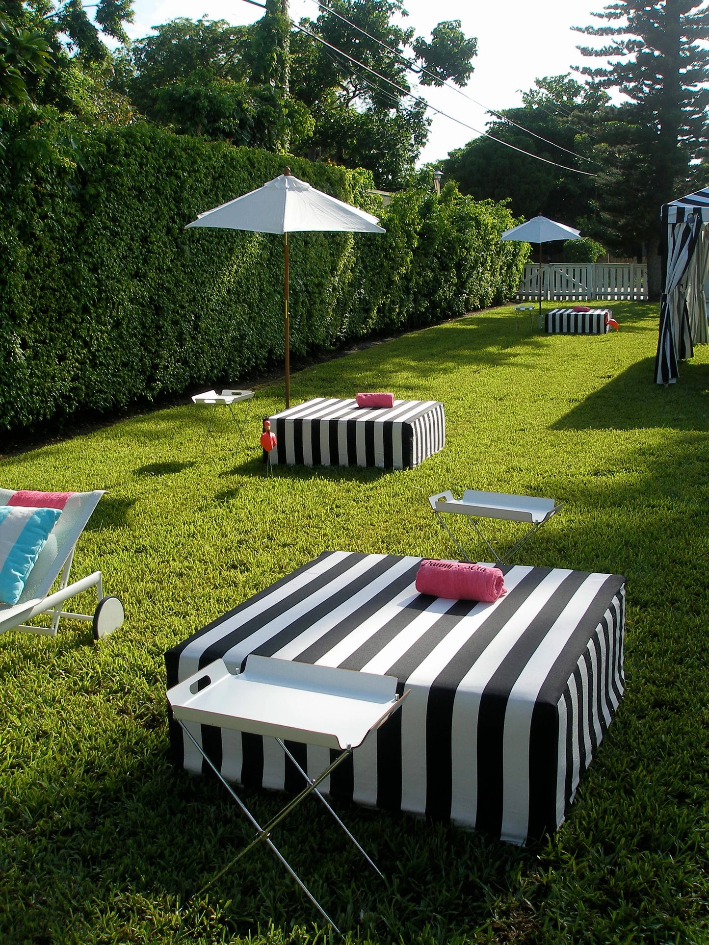 Big Square Ottoman - Stripes