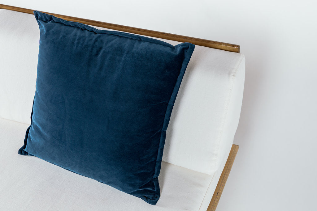 Cobalt Velvet Throw Pillow
