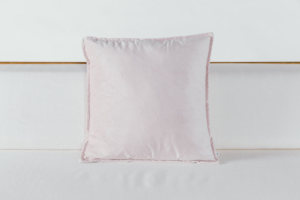 Rose Quartz Velvet Throw Pillow