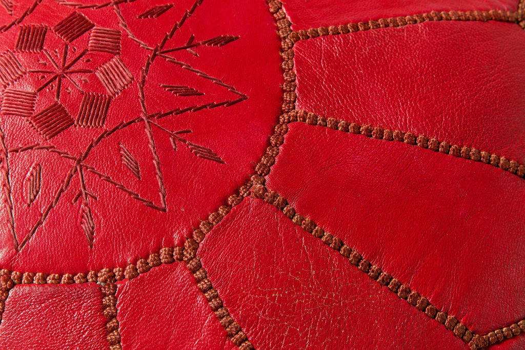 Red Moroccan Pouf