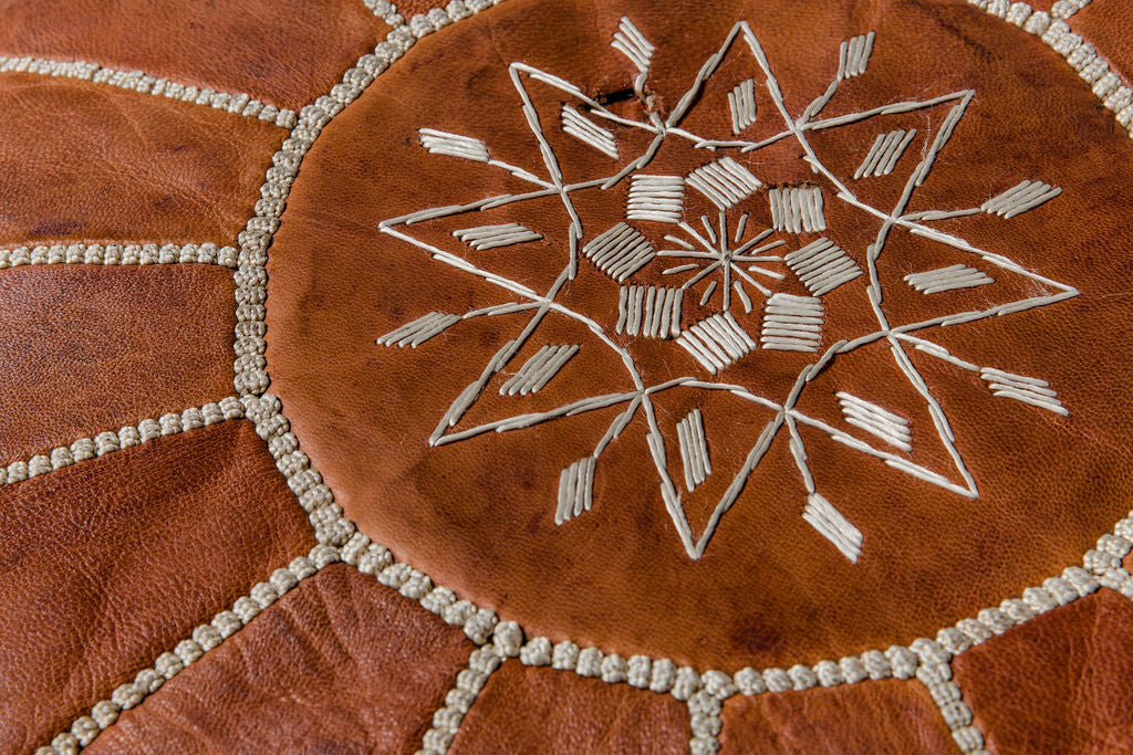 Tan Moroccan Pouf