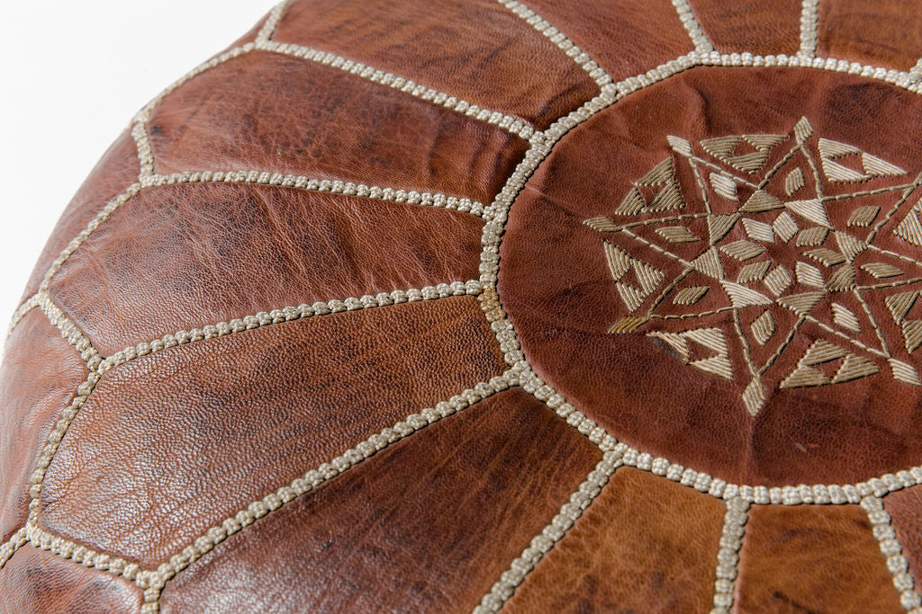 Cognac Moroccan Pouf