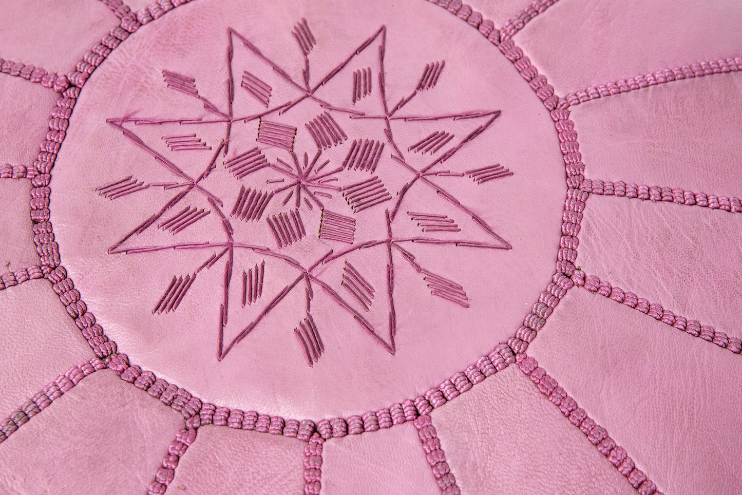 Magenta Moroccan Pouf (pink stitching)