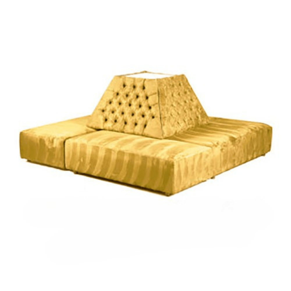 Square Tufted Banquette - Yellow