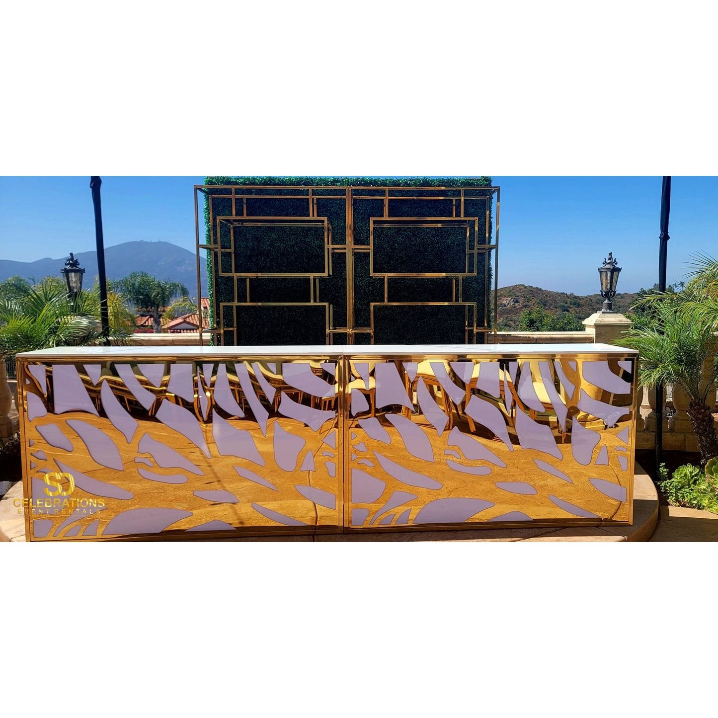 Luxury White & Gold Bar Table