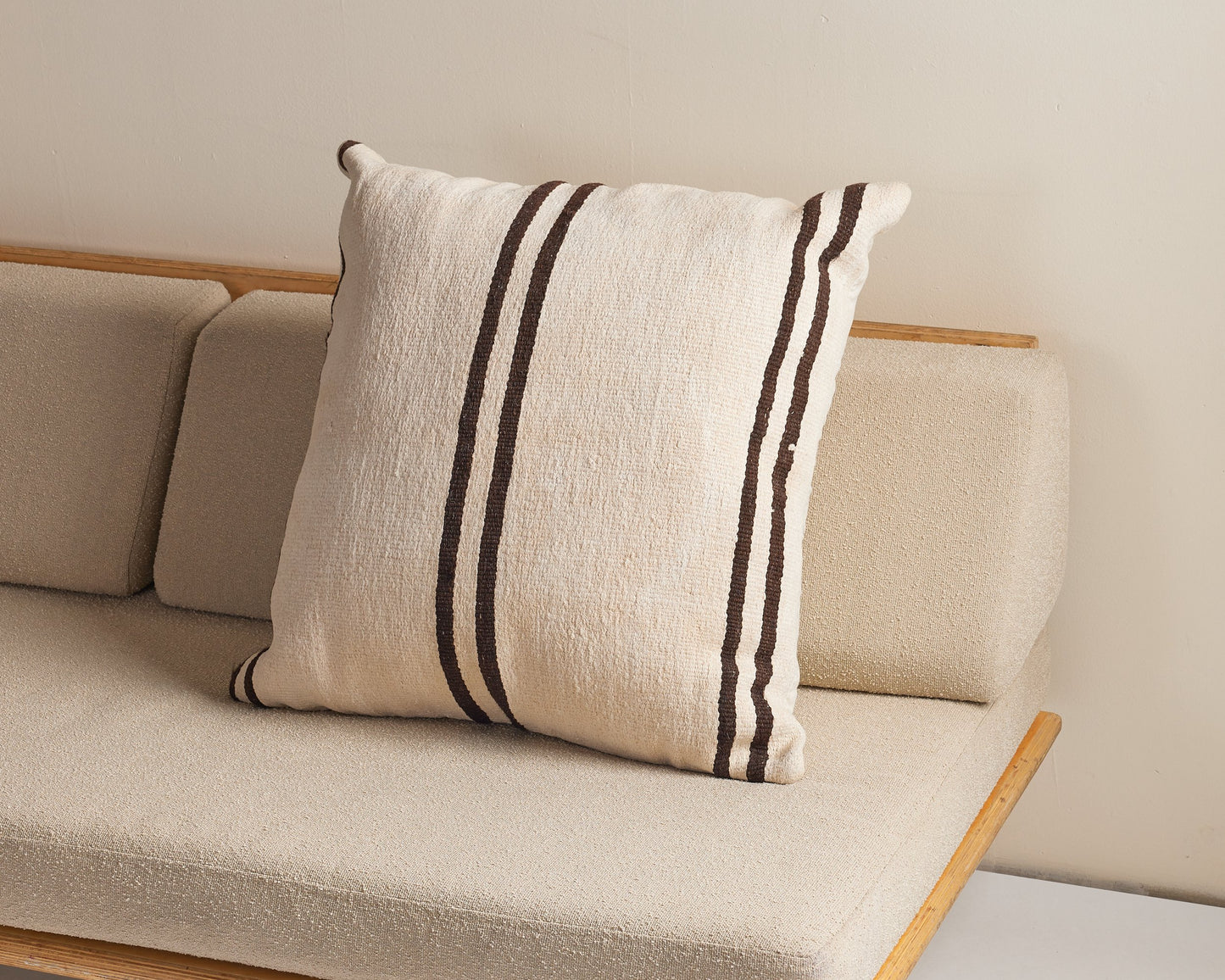 White Stripes Large Pillow