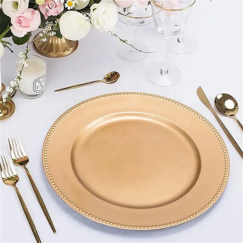 Gold Studded Rim Charger