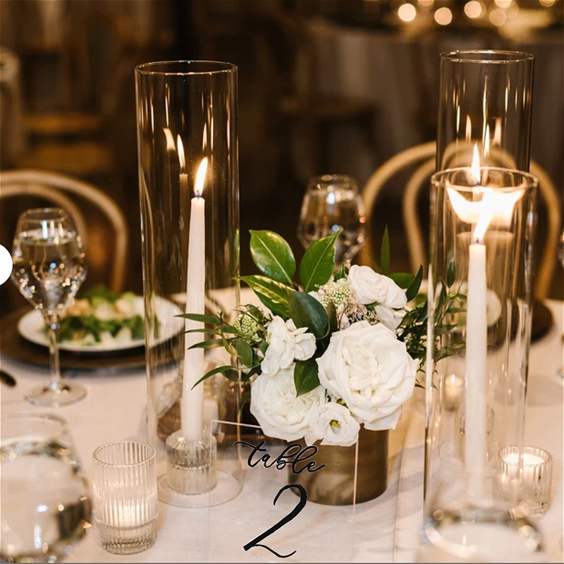Clear and Black Table Numbers