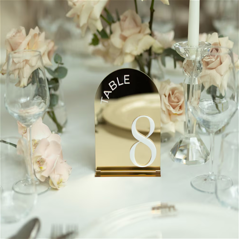 Gold Mirror Table Numbers