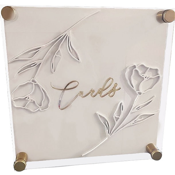 White and Gold Floral Card Box