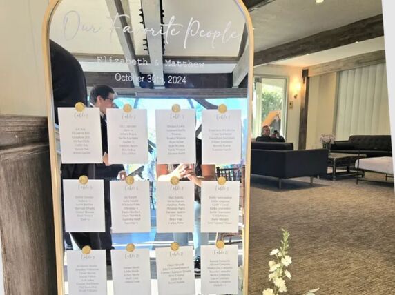 Mirror Seating Chart - Custom Vinyl