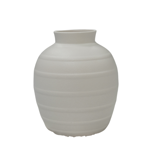 Grand Striped Ceramic Vase