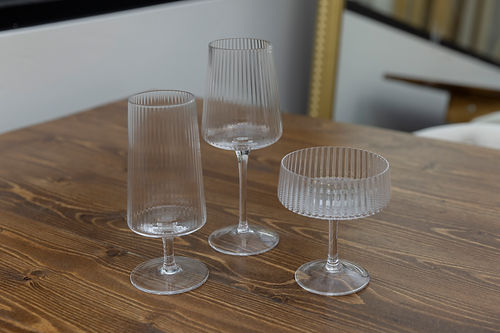 Modern Ribbed Glassware Collection