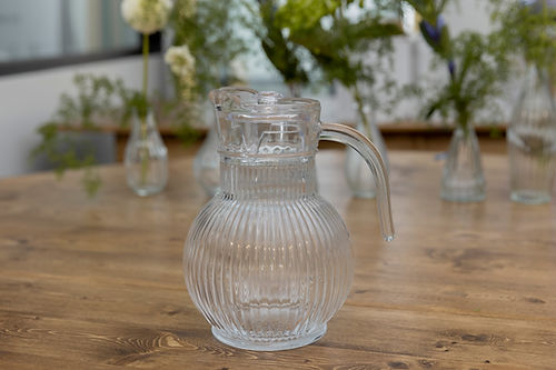 Ribbed Glass Pitcher