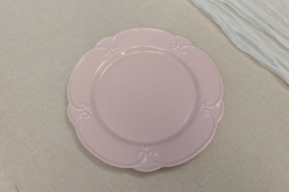 Blush Pink Embossed Dinnerware Set