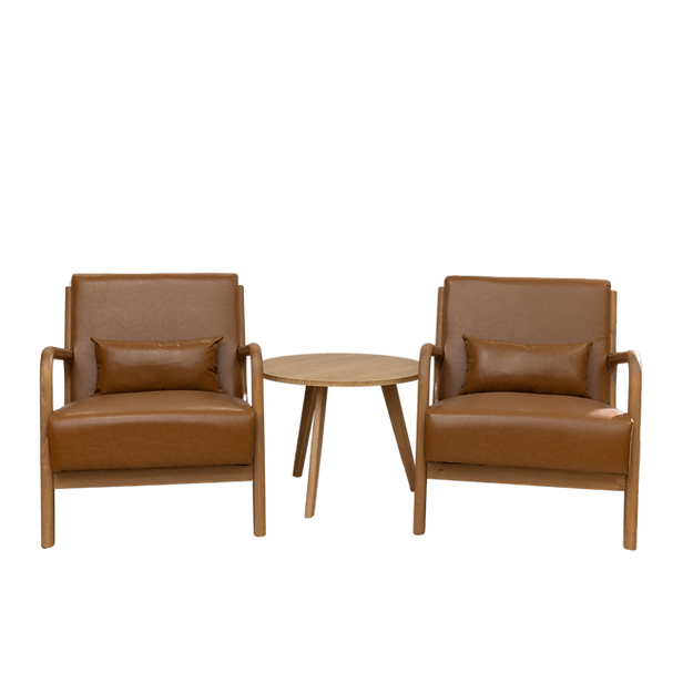 Cognac Lounge Chairs Set