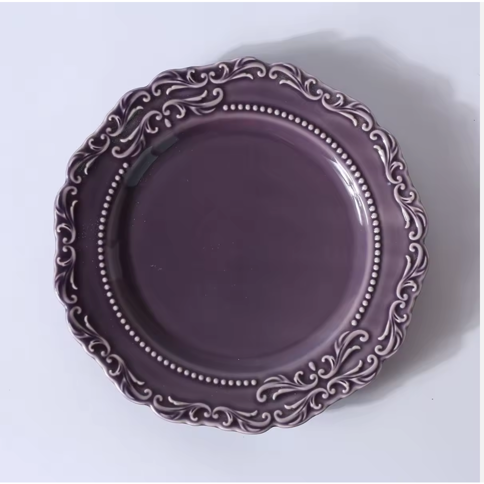 Ornate Plum Dinnerware Set