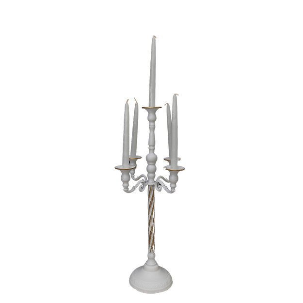 Large Elegant Five-Headed Iron Candlestick Holders