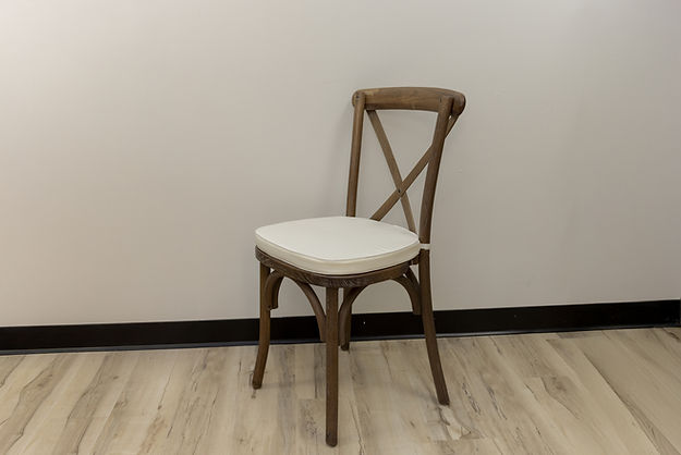 X- Back Brown Rustic Chairs