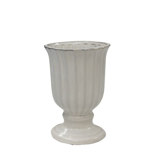 Elegant Fluted Pedestal Vase