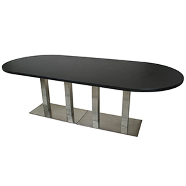 Oval Conference Table Steel Base - Black