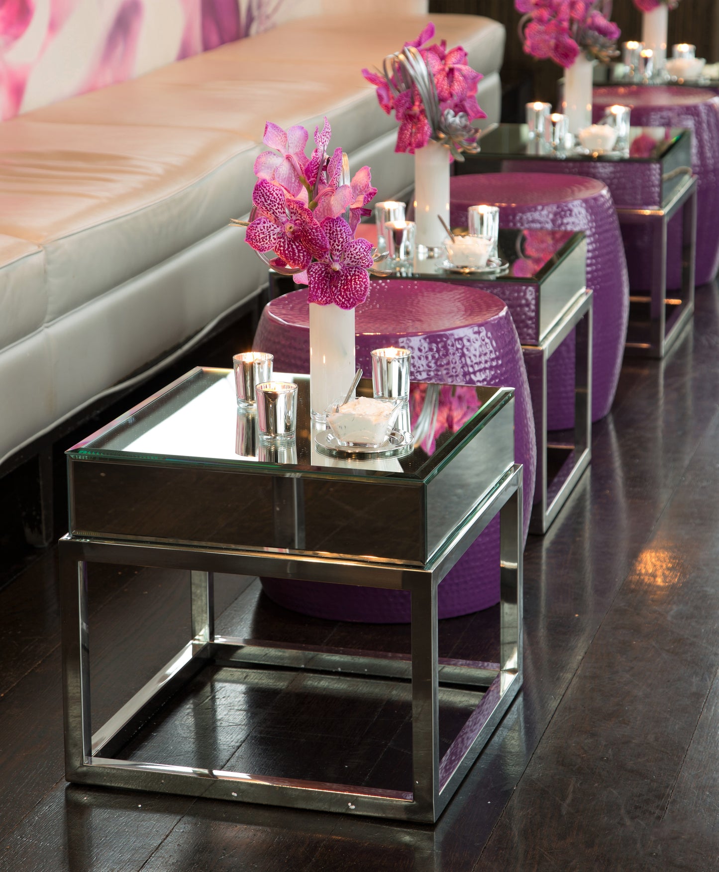 Pop Hammered Stool/Side Table Purple