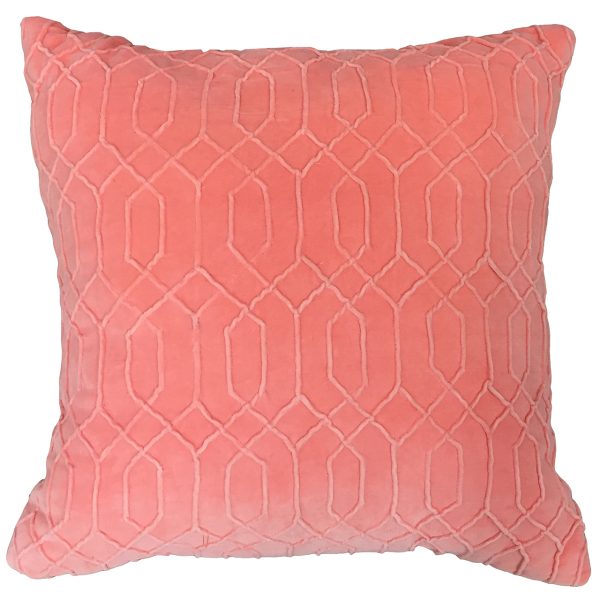 Coral Pink Velvet Pillow