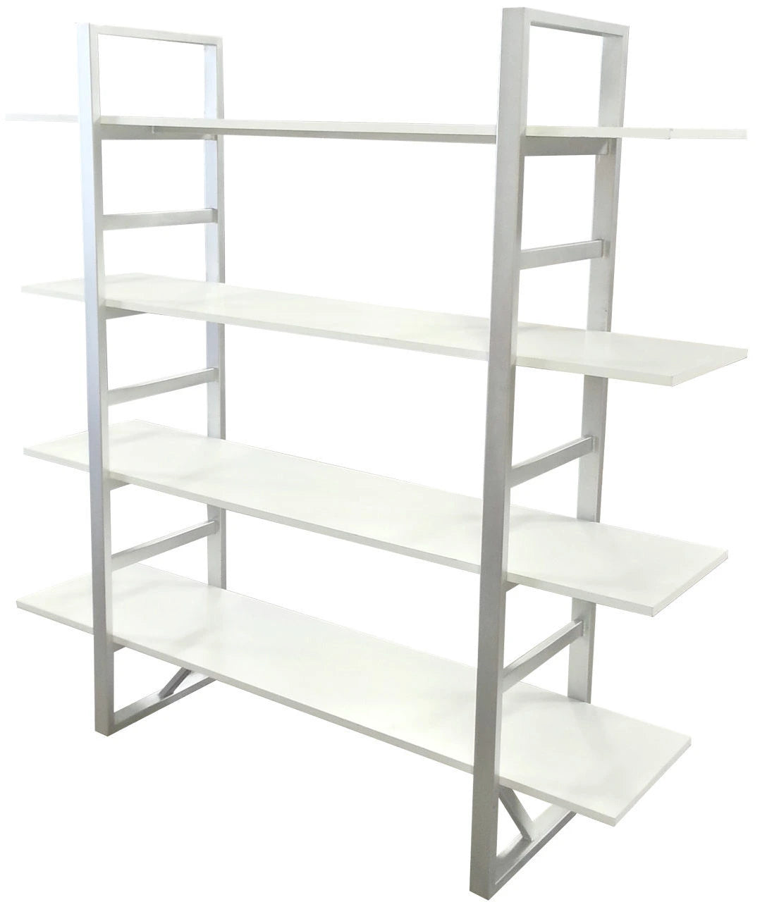 Edison Back Bar Silver – White Shelves