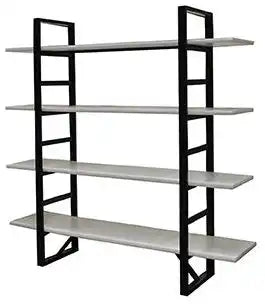 Edison Back Bar Black – White Shelves