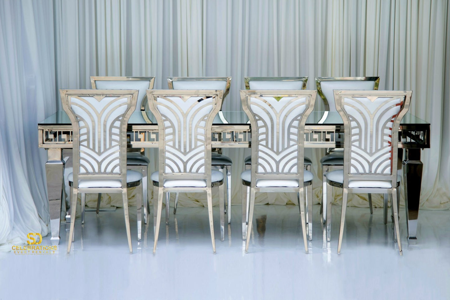 Legacy Silver Chair In White