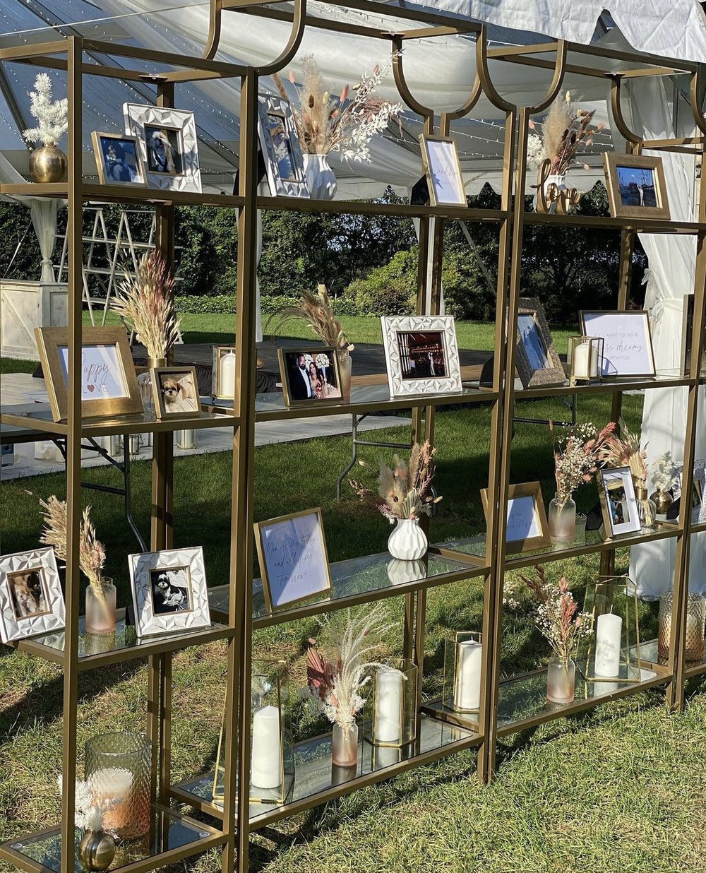 Gold + Glass Etagere