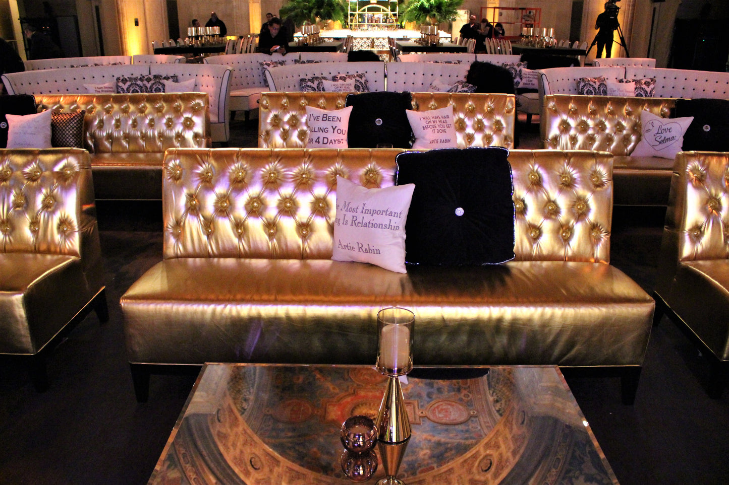 Lexington Armless Sofa Gold