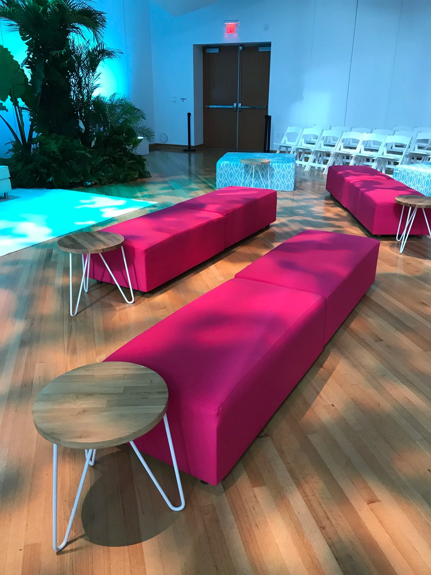 Rectangle Ottoman - Magenta