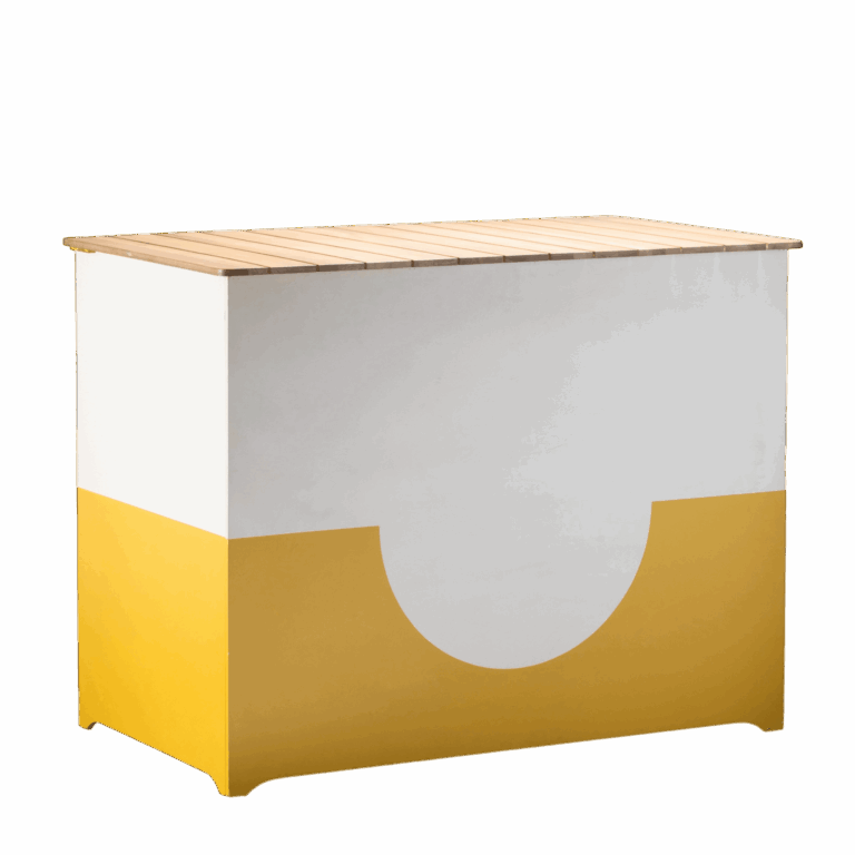 Wood Slat Bar - Cream/Mustard