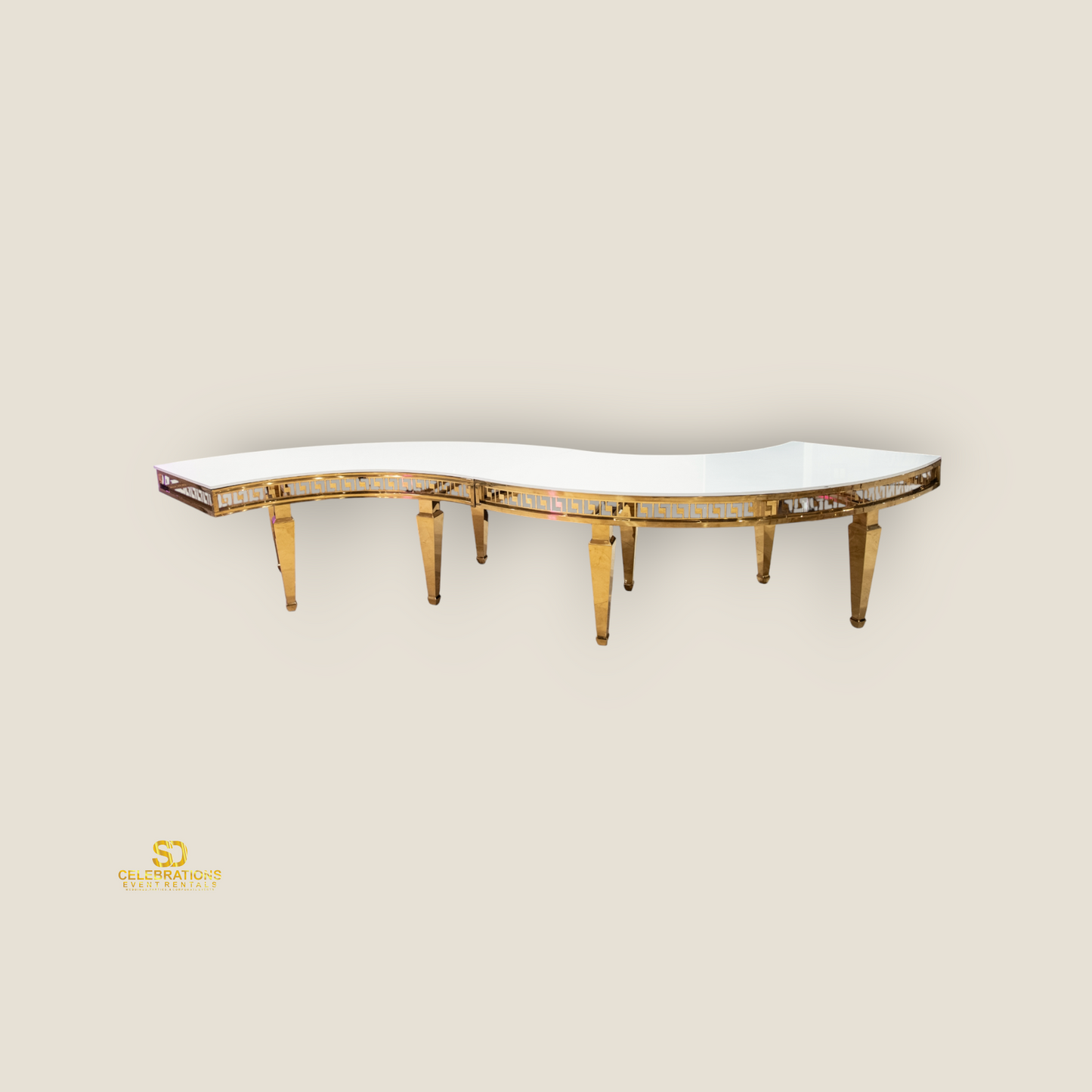 Gold Serpentine Table