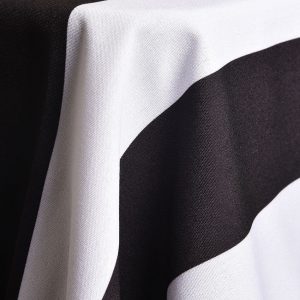 Polyester Black & White Stripe Linen