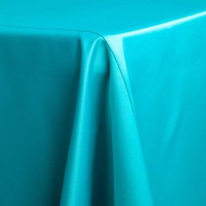 Satin Lamour Turquoise Linen