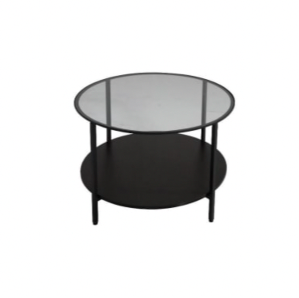 Black Metal Frame Table Glass Top