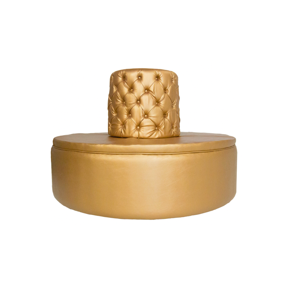 Tufted Bourne – Metallic Gold Leather