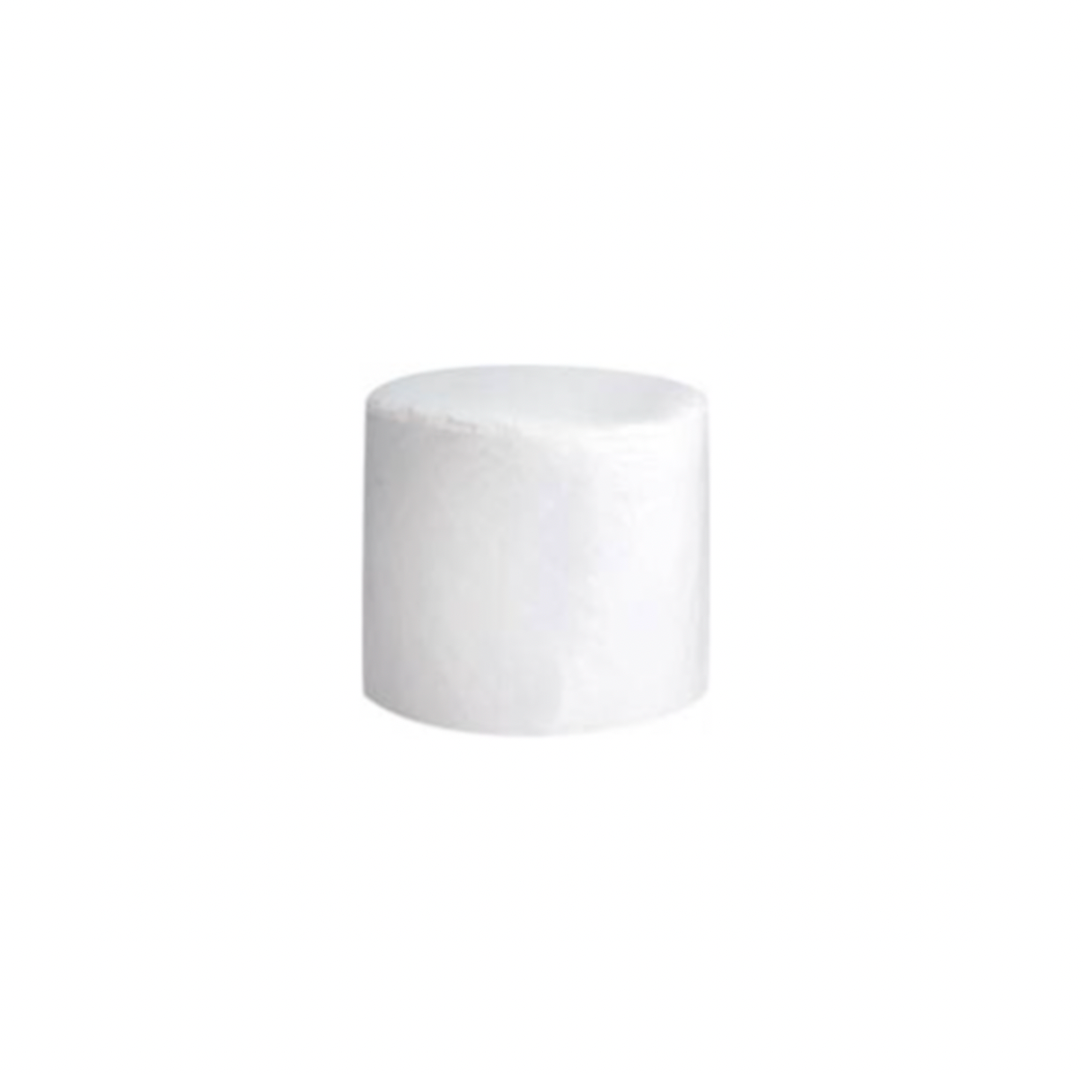 Round Ottoman – White Cotton Stretch