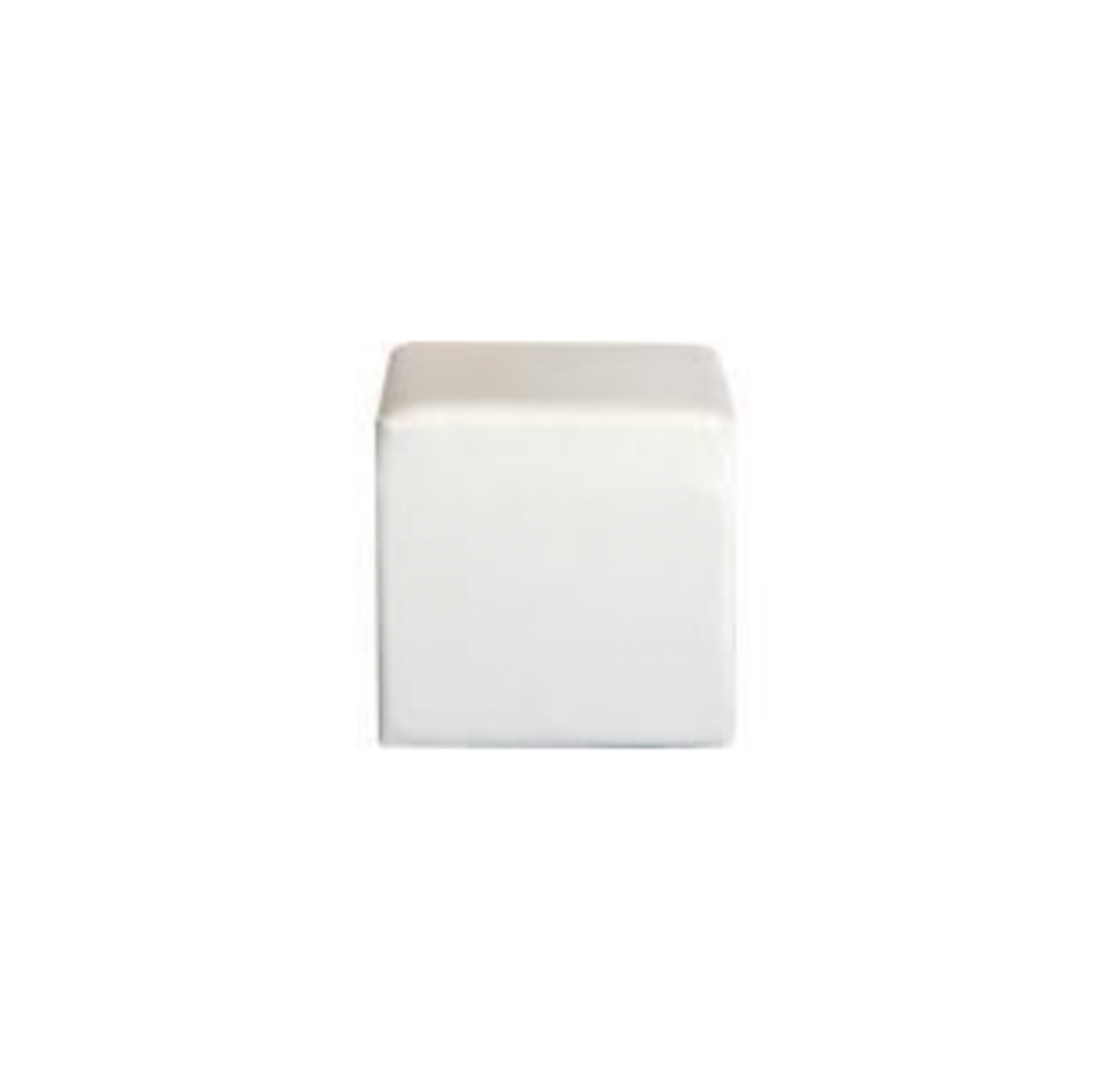 Upholstered Square Ottoman – White Leather