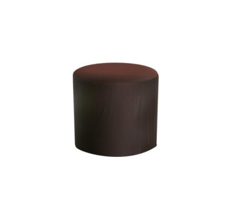 Round Ottoman – Chocolate Brown Cotton Stretch
