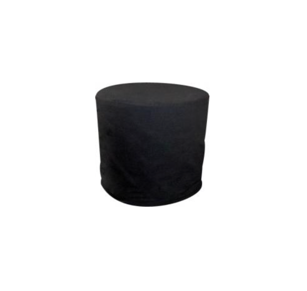 Round Ottoman – Black Cotton Stretch