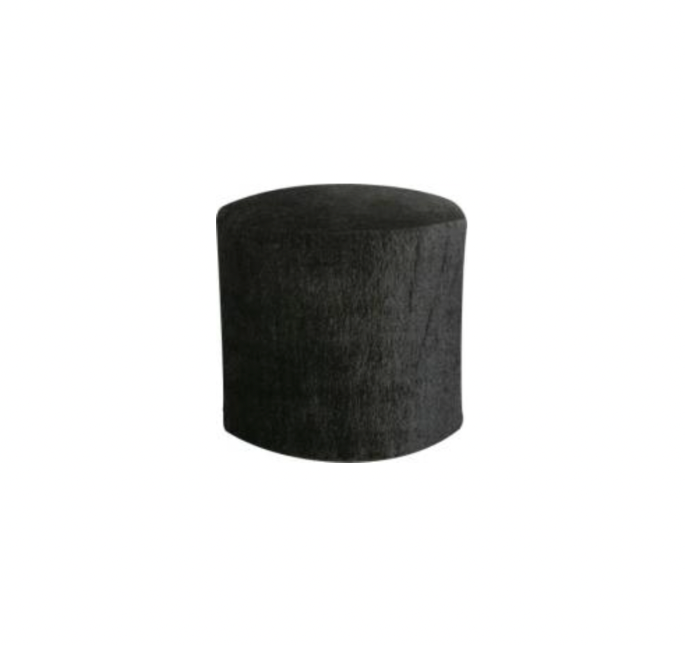 Round Ottoman – Black Poodle