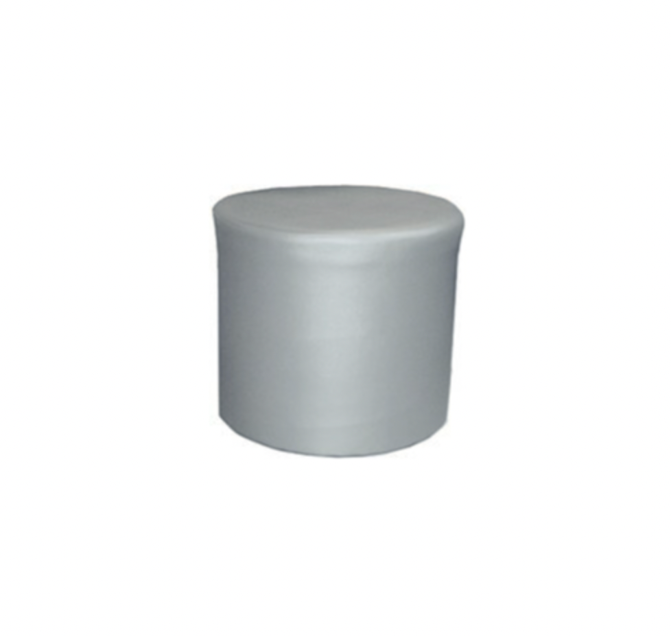 Jax Ottoman – Metallic Silver Leather