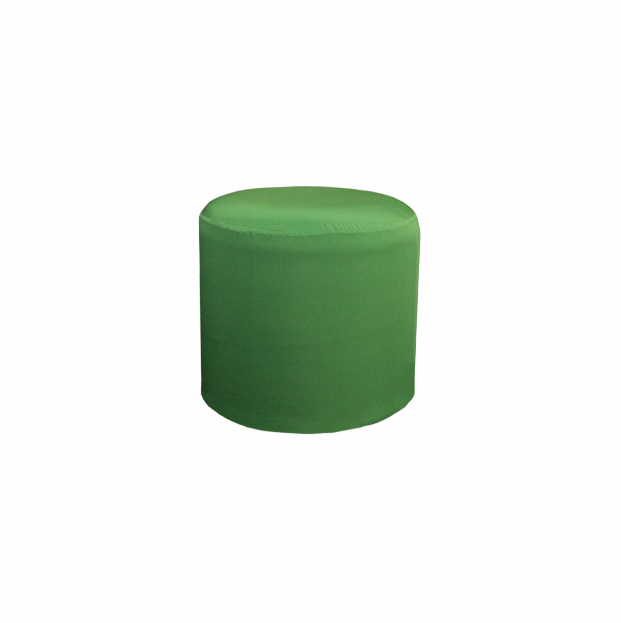 Round Ottoman – Green Cotton Stretch