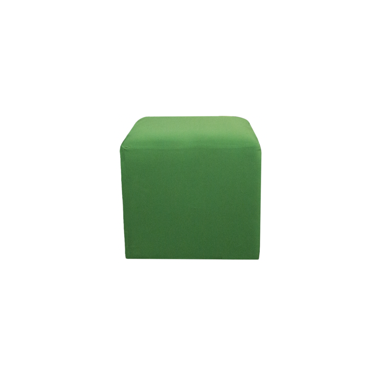 Square Ottoman – Green Cotton Stretch