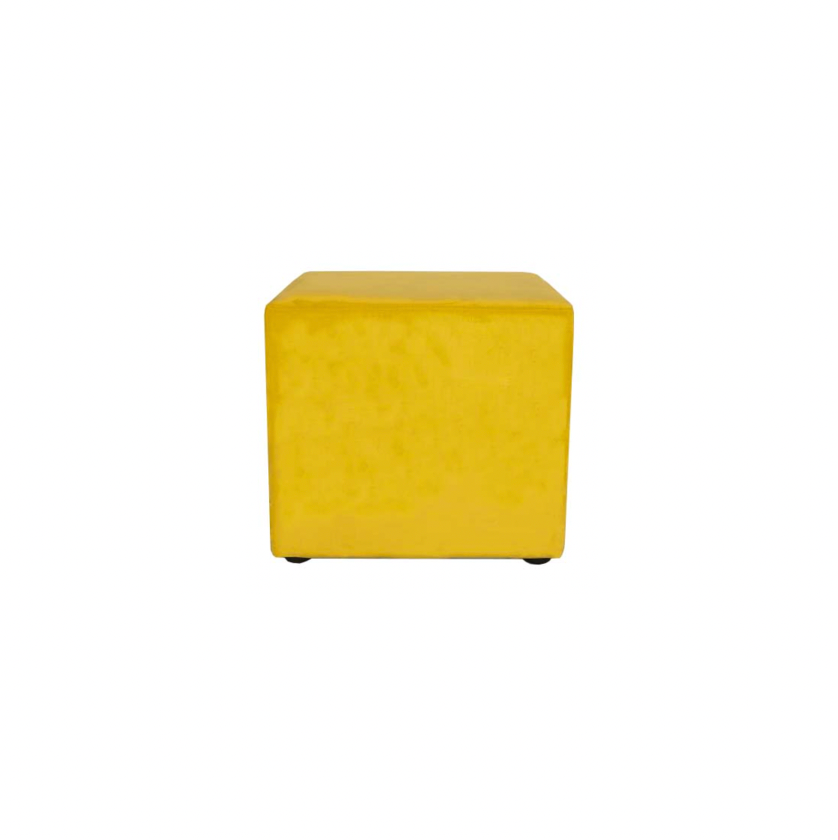 Canary Yellow Velvet Ottoman