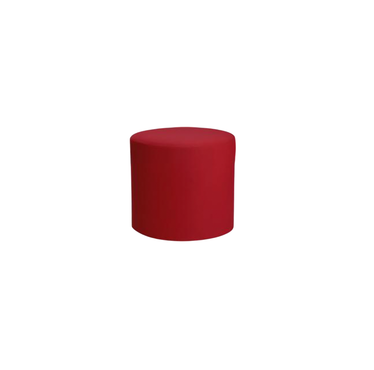 Round Ottoman – Red Cotton Stretch