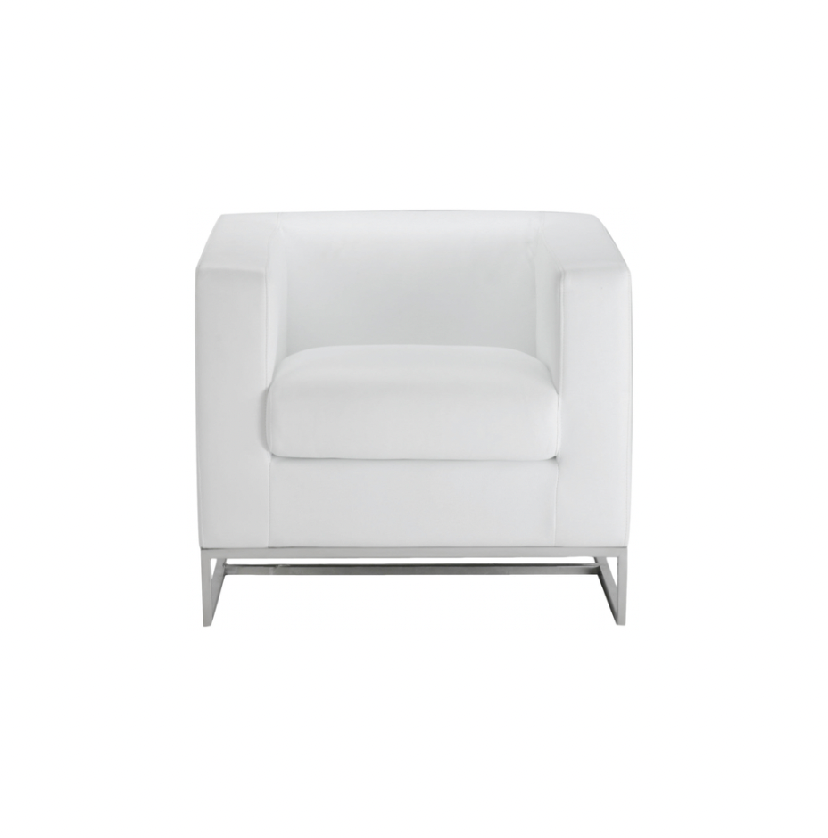 Costello Chair – White Leather